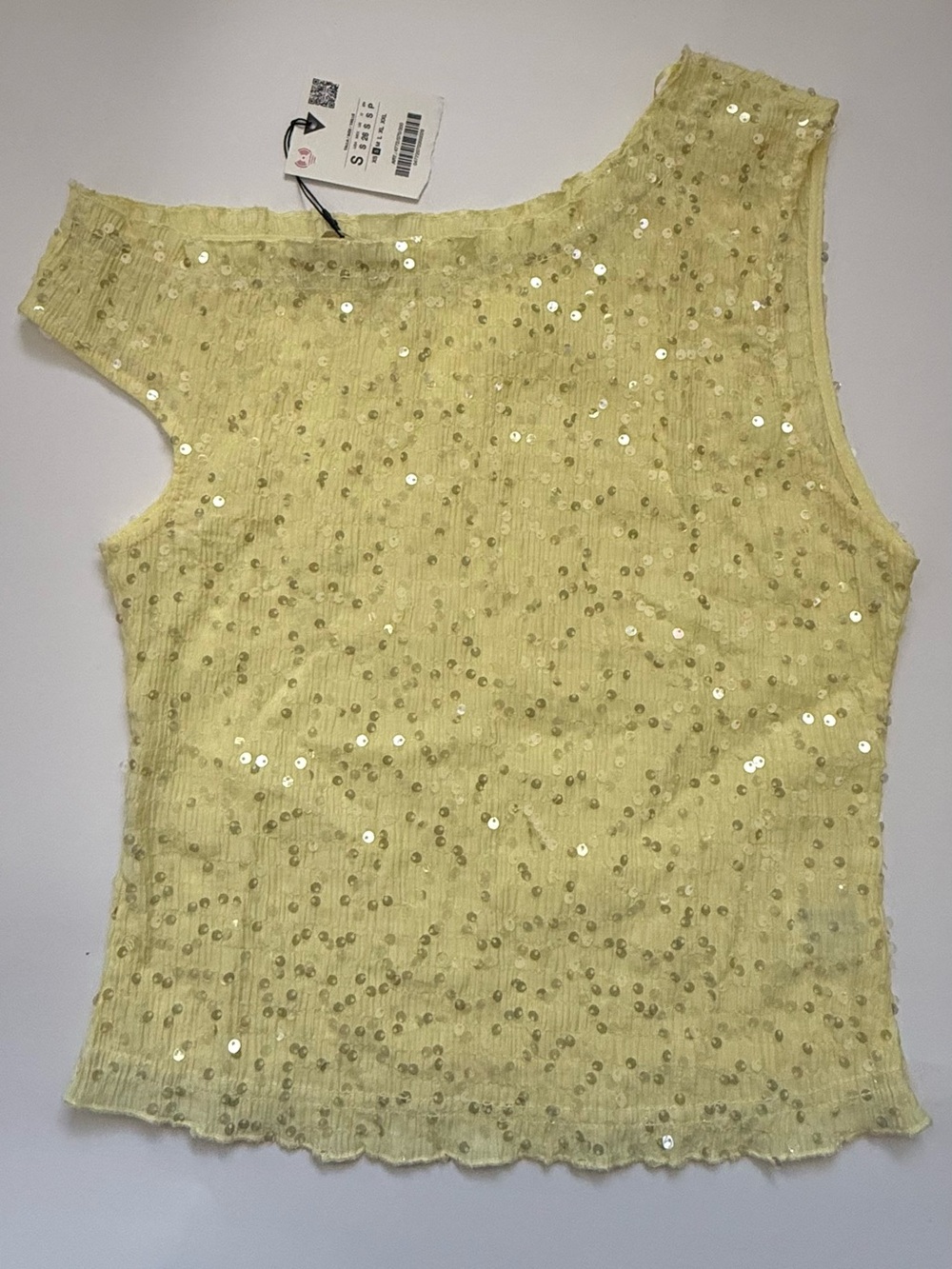 Zara Y2K Inspired Asymmetrical Sequin Top